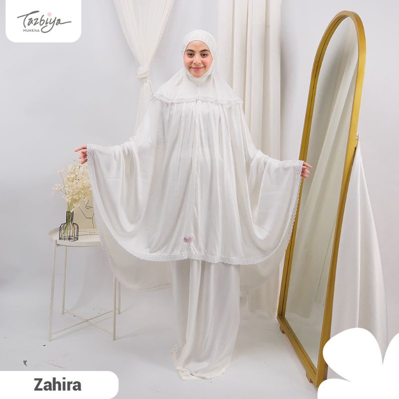 MUKENA TAZBIYA RENDA KHAZZANAH WHITE ALLSIZE MUKENA UMROH &amp; HAJI
