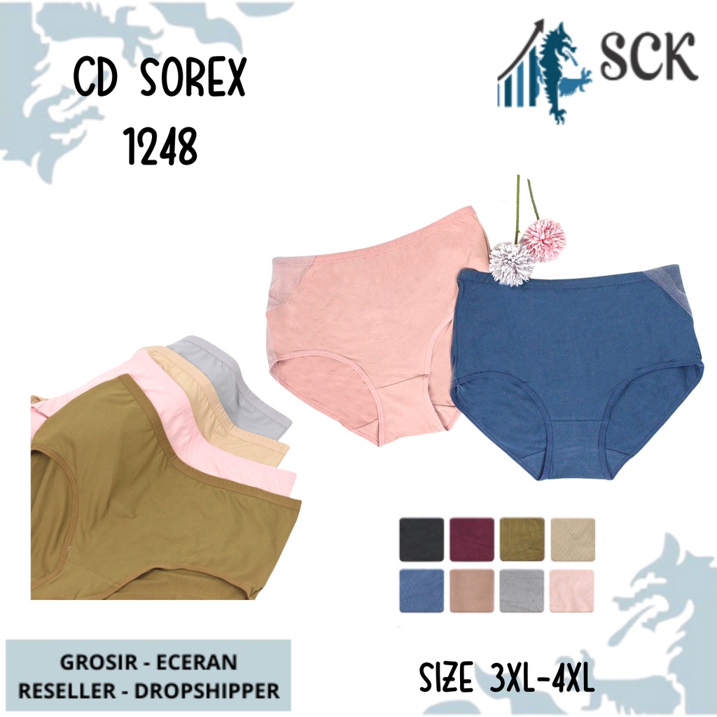 CD SOREX 1248 Katun Size 3XL-4XL / Celana Dalam Wanita Extra Jumbo / Pakaian Dalam Aneka Warna Grosir – sckmenwear