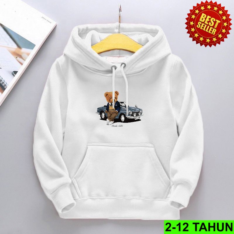 suiter hoodie anak anak laki laki perempuan bear classic atasan anak  umur 2tahun 3 tahun 4 tahun 5 