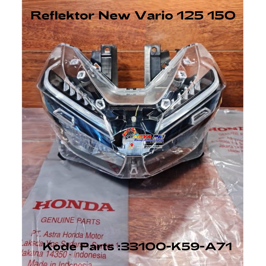 Reflektor Lampu Depan Honda New Vario 125 150 (2018-2022) Original AHM 33100K59A71
