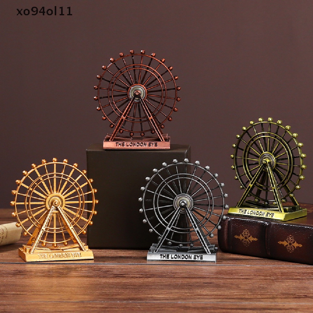 Patung Seni Ornamen Mata London XO Retro Rotatable Ferris Wheel Model Kerajinan Tangan OL