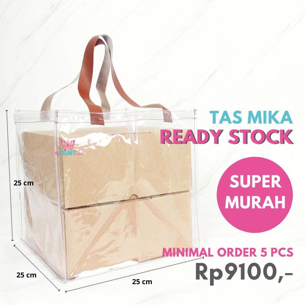 

E98 Tas Mika 25x25x25 | Min. ORDER 5 PCS | Goodie Bag Hampers | Tas Mika Besar | Tas Mika Tenteng Kulit Sintetis | Tas Mika Transparan | Tas Mika PVC | Gift Bag | Tas Hajatan HOT SALE サ