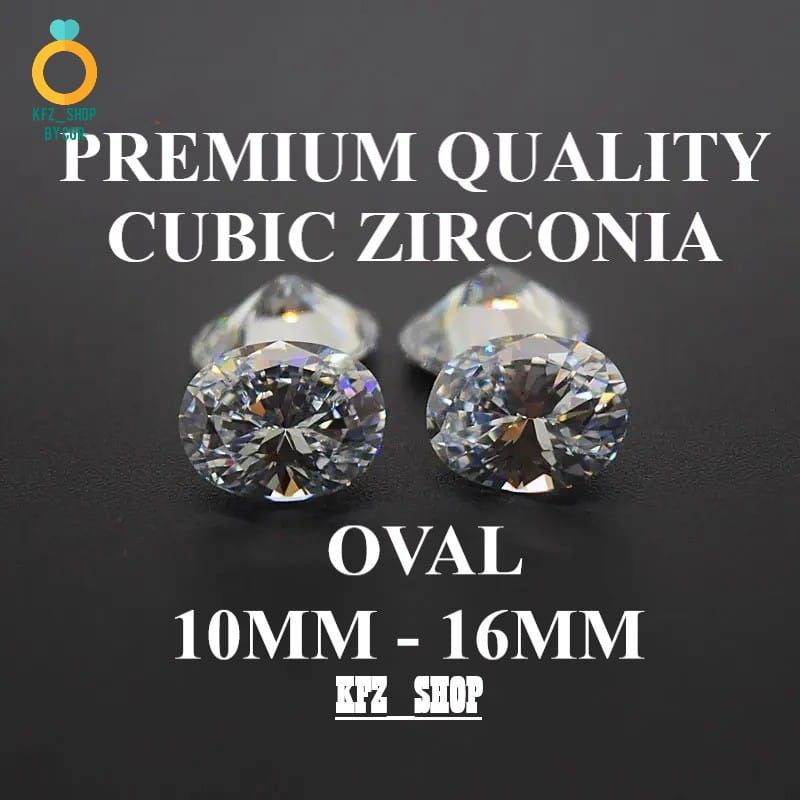 Swiss Cubic Zirconia Oval Diamond Cut Sirkon Premium Setara Swarovski