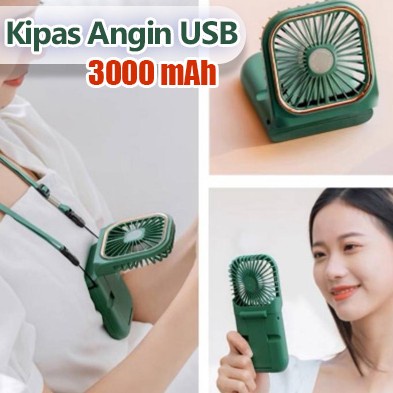 kipas Angin Mini / kipas powerbank/kipas angin powerbank handphone  / kipas portable mini / kipas angin / kipas angin 3000 mh / kipas mini portable / kipas powerbank /  Kipas Angin Portable Mini Bisa di Gantung Multifungsi + Powerbank 3000mAh + Strap Mask