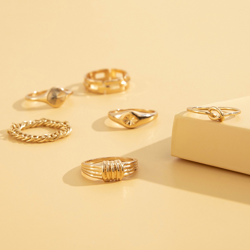 Individualitas, Kreativitas, Kesederhanaan, Fashion, Temperamen, Set Cincin Simpul Rantai Bintang