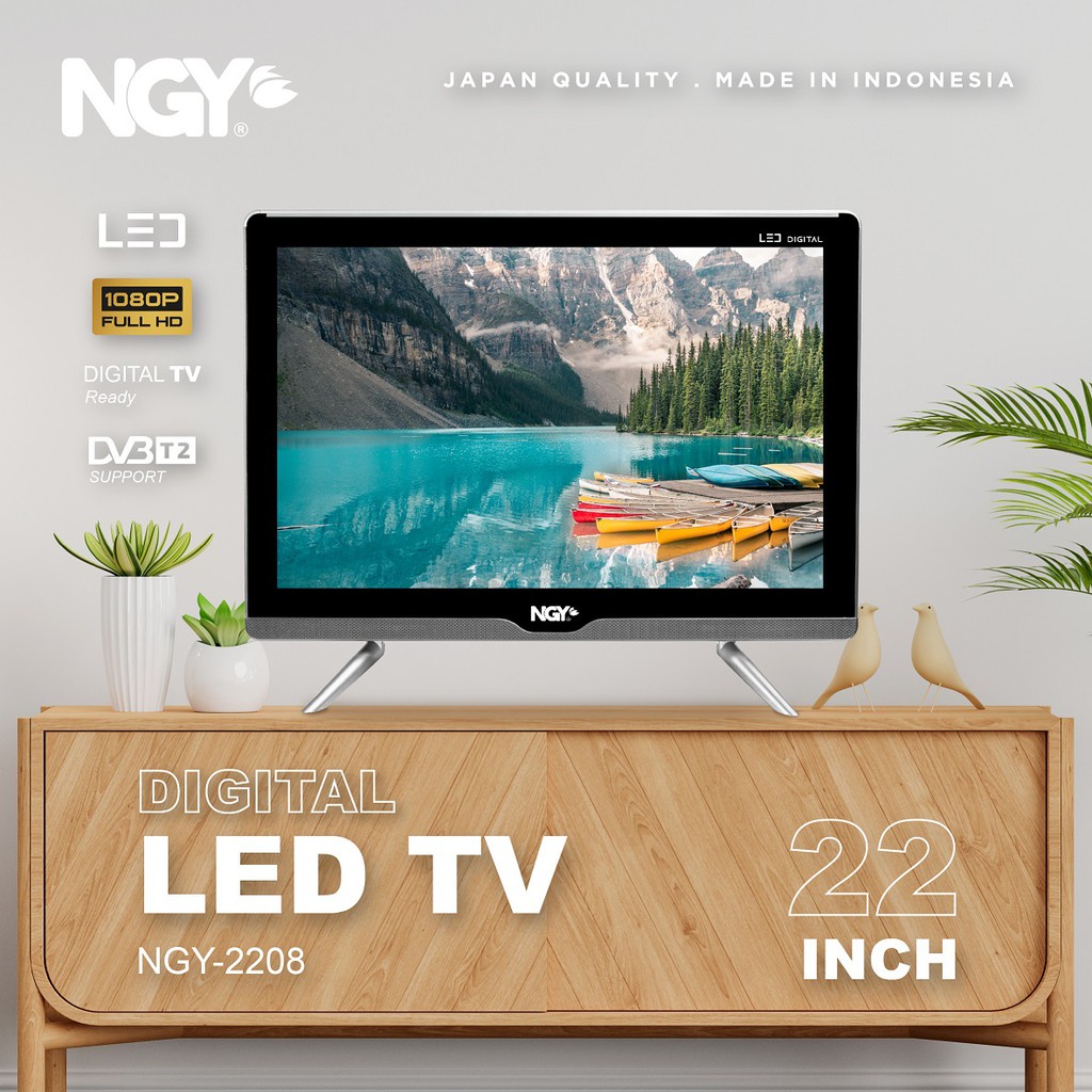TV Digital 22 inch TV LED Digital Televisi HDMI USB Full HD Garansi Resmi 1 Tahun NAGOYA