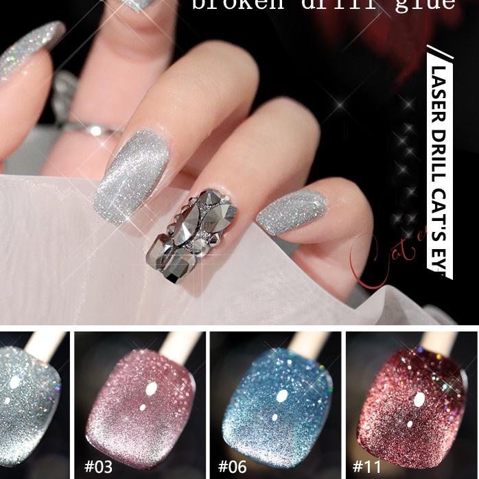➦ MSY Kutek Gel Laser Diamond Cat Eye Nail Polish Gel/Gel Nail Polish UV LED Nail Art / Kutek / Cat 