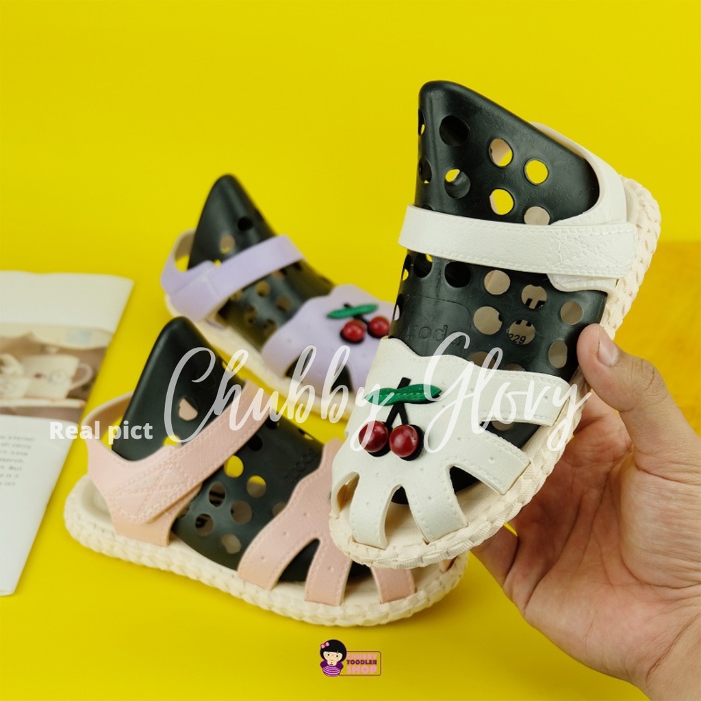 CTS SH2134N Sepatu sendal anak motif ceri timbul untuk bayi 6bulan sampai anak 5 tahun Sepatu sendal sandal anak perempuan motif ceri timbul sendal sepatu anak perempuan balita bayi fashion bayi baby born bayi perempuan