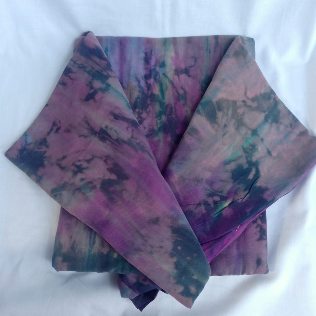 Kain Shibori/Tie Dye Abstrak Ungu Bahan Rayon Premium 3 Meter