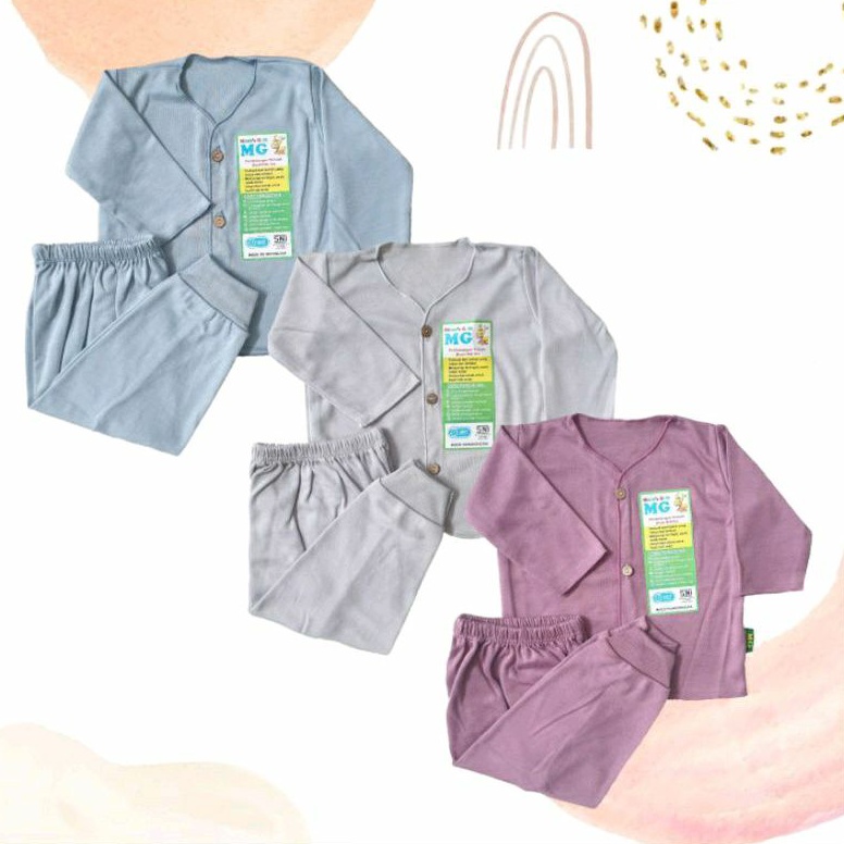 Setelan Bayi Newborn Baju Panjang + Celana Panjang 0-4 m Mom Gift Celana Baju Newborn SNI MG