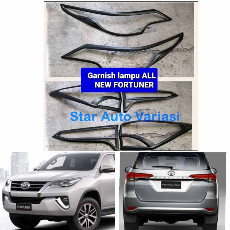 Paket garnish lampu hitam doff All New Fortuner VRZ 2016.