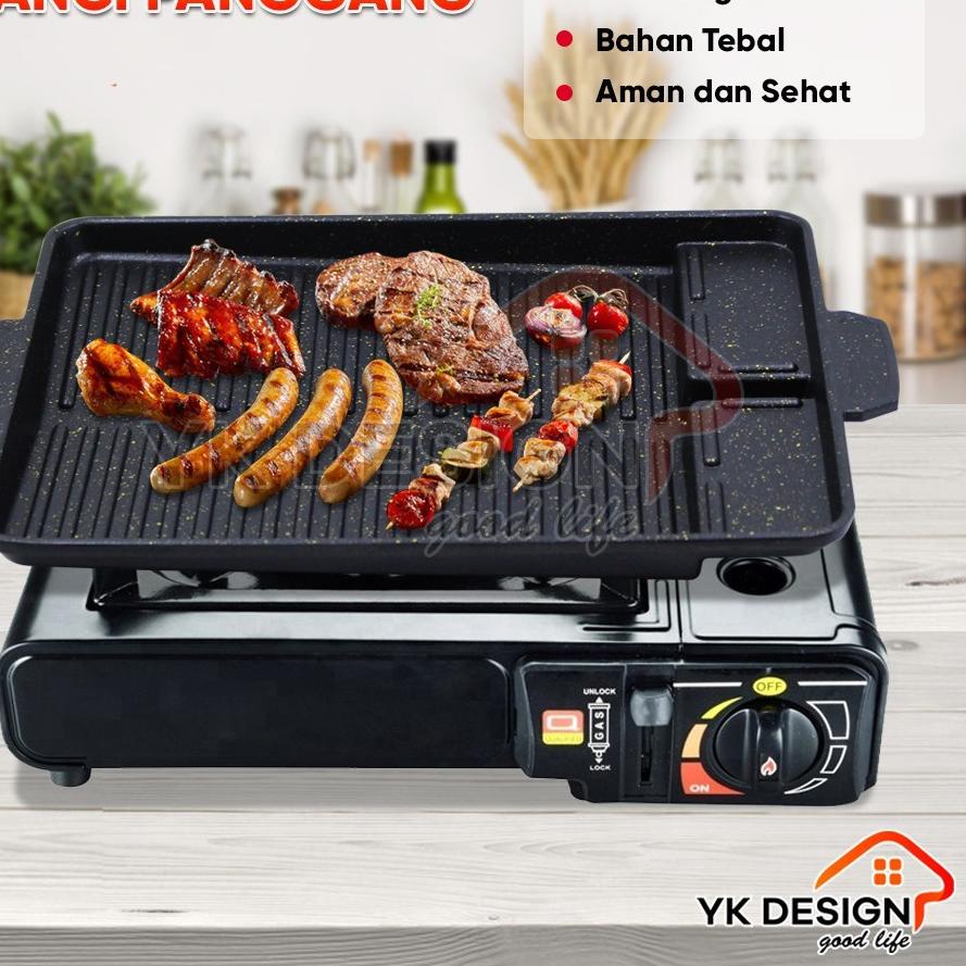 ♘ YK DESIGN Tempat Pemanggang Daging / Alat Panggang Daging / alat pemanggang BBQ Grill Pan YK-A ☞
