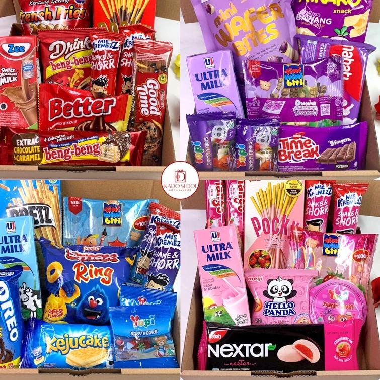 

֍ Snack Box (Langsung Jadi) Hadiah Valentine/ Kado Pacar/ Kado Ultah/ Kado Cewe/ Kado Cowo/ Kado Wisuda/ Kado Anniv by Kado Si Doi ☆