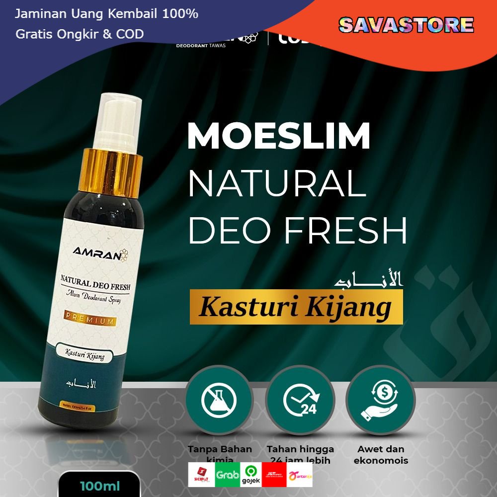 AMRAN DEODORANT TAWAS ARAB - Natural Deodorant Spray 100ml - Amran Deodorant Tawas Cair - Arabian Series Mencegah Bau Ketiak Non Alkohol