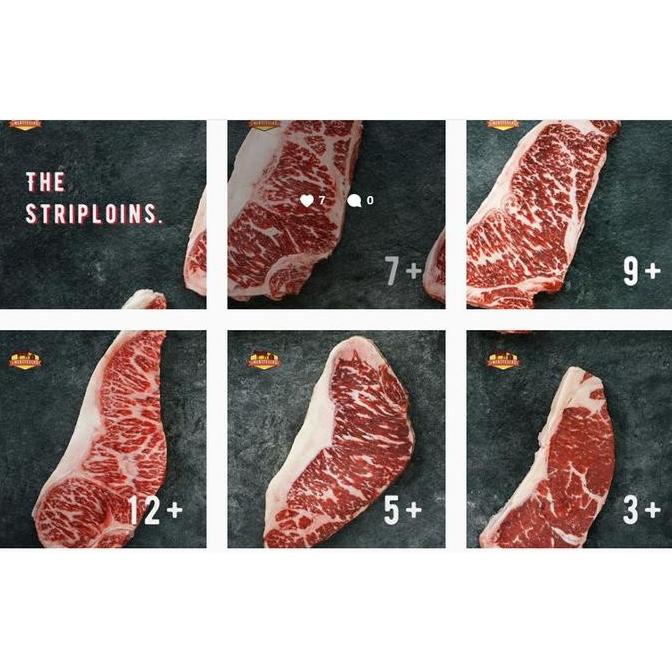 

TERJAMIN STRIPLOIN WAGYU AUS DAGING SAPI BEEF MARBLING 5+ READY YA KAK H65464UJ