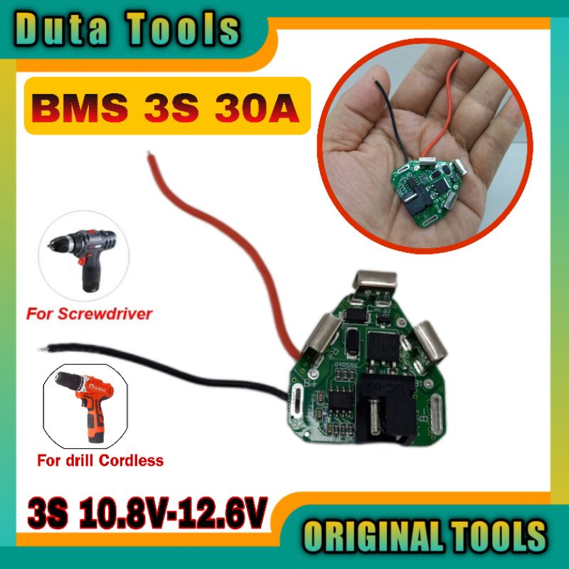 Modul BMS 3S 10.8v-12.6v  30A Battery Protection Board untuk Baterai Bor Tangan