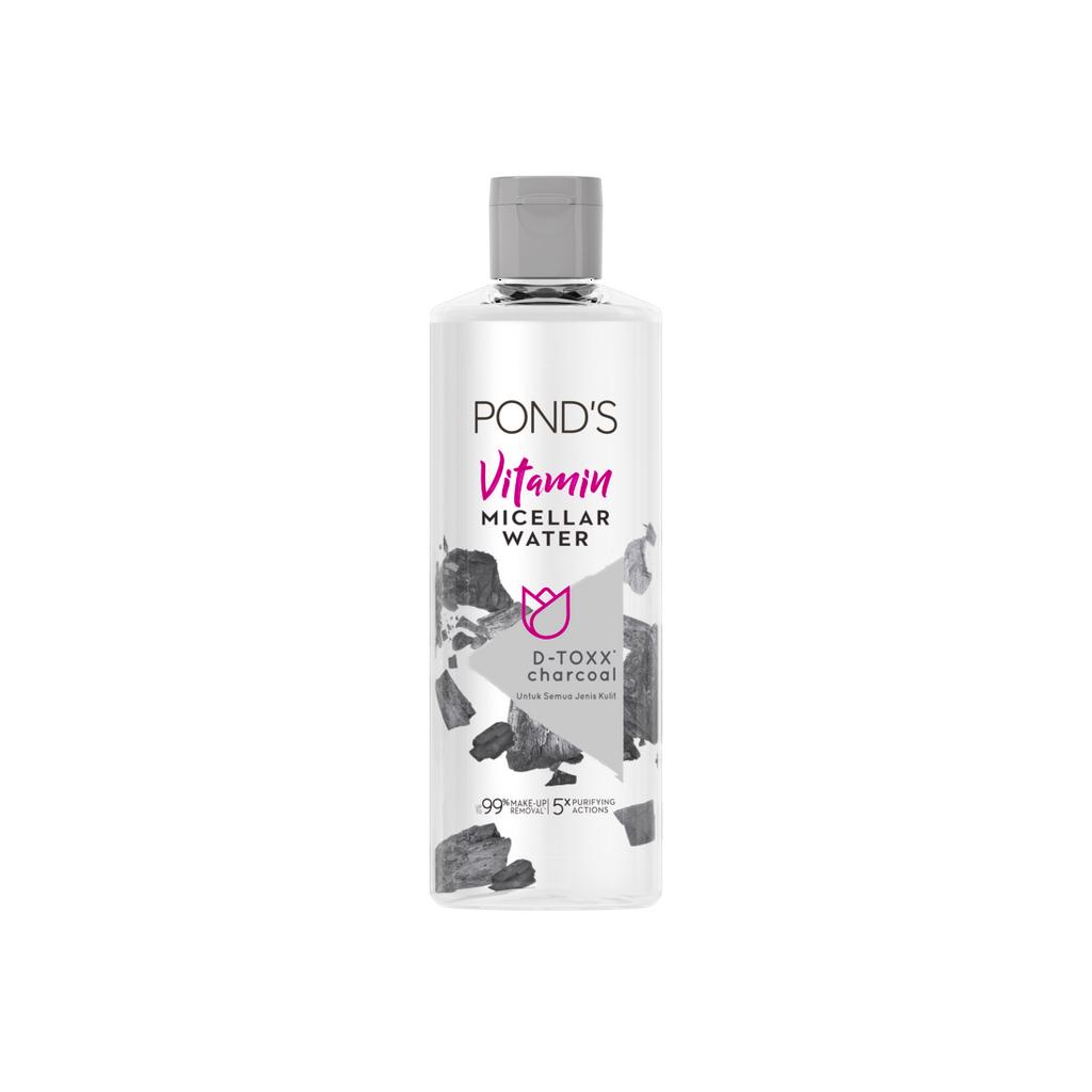 Ponds Micellar Water DToxx Charcoal 99% Makeup Remover dgn Niacinamide &amp; Vit C 100ml Twinpack