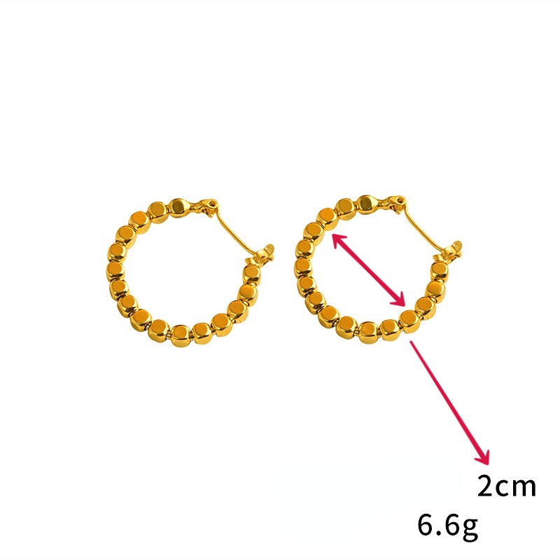 Goldkingdom Perhiasan Fashion Emas Asli Kadar 375Bangkok Aksesoris Ready Stock Anting Gula Batu Anting Halus Perempuan Berlapis Emas Minimalis