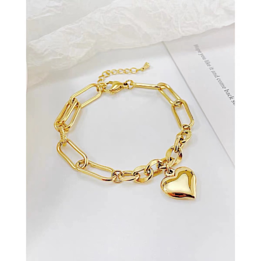 Gelang Bahan Titanium Steel Warna Rose Gold 18k Untuk Pasangan