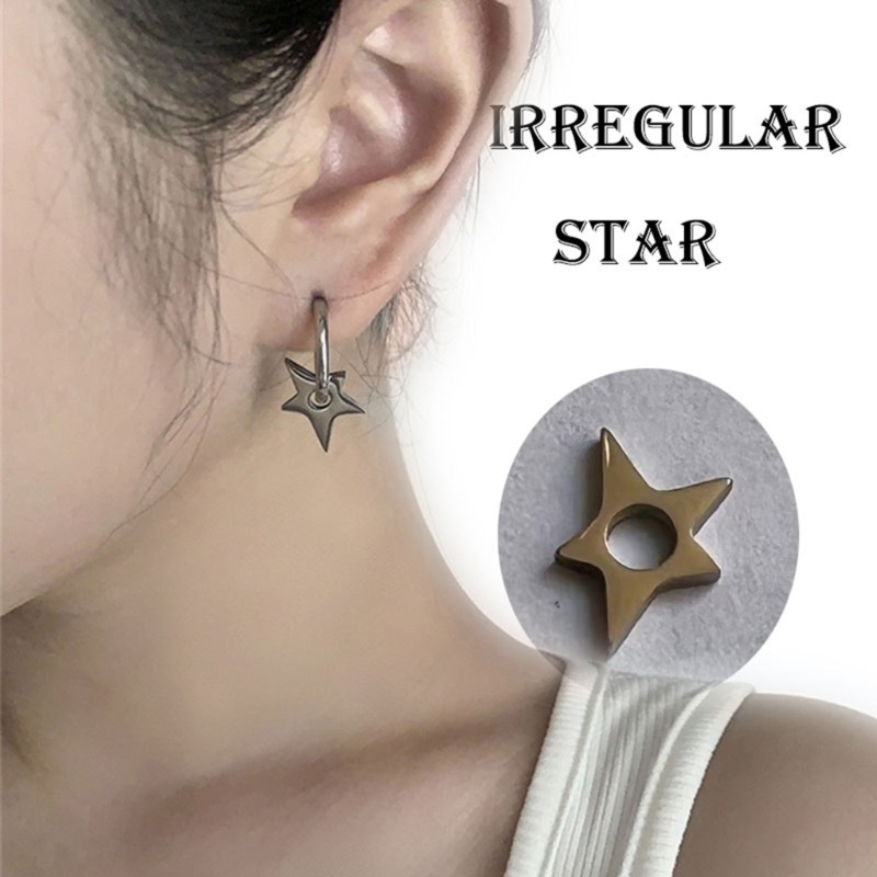 Siy Anting Hoop Berengsel Silang Segitiga-Charm Menjuntai Earring Untuk Wanita Gadis Remaja