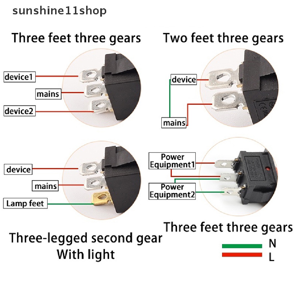 Sho 5pcs 15 * 21MM Push Button Switch ON-OFF 2posisi Saklar Power KCD1 2/3Pin N