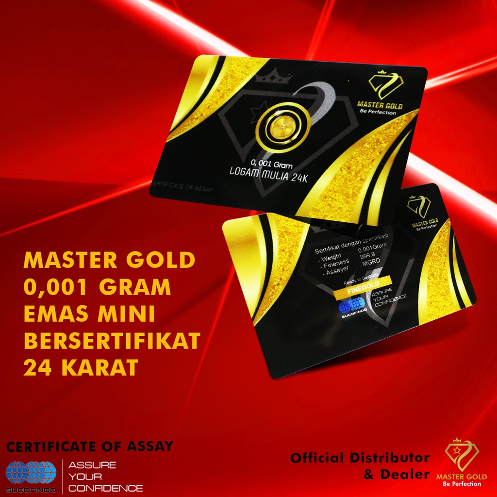 MASTER GOLD 0,001 GRAM EMAS MINI BERSERTIFIKAT 24 KARAT