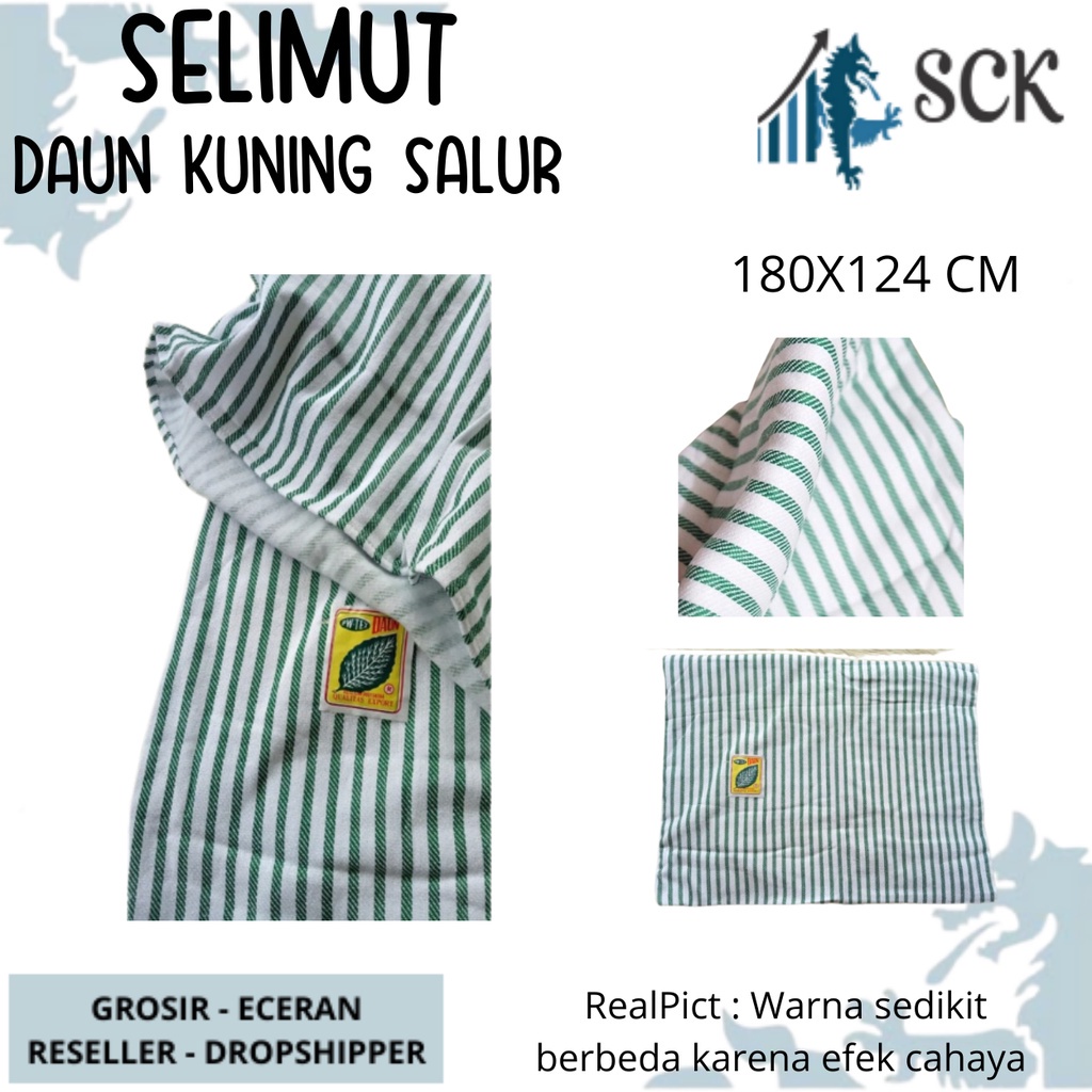 Selimut Garis Daun Kuning / Selimut Putih Salur Rumah Sakit / Perlengkapan Rumah GROSIR