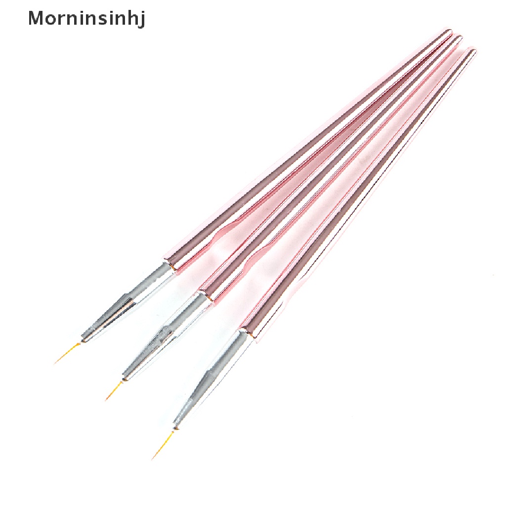 Mornin 3Pcs/Set Nail Art Fine Liner Paing Pen Brushes Menggambar Desain Striping Bunga id