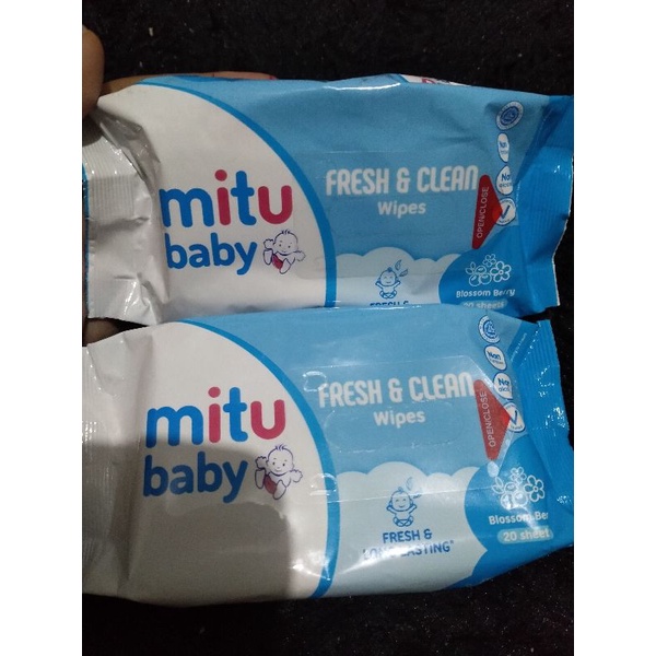 MITU BABY FREAH &amp; CLEAN WIPES 20'S TISSUE BASAH