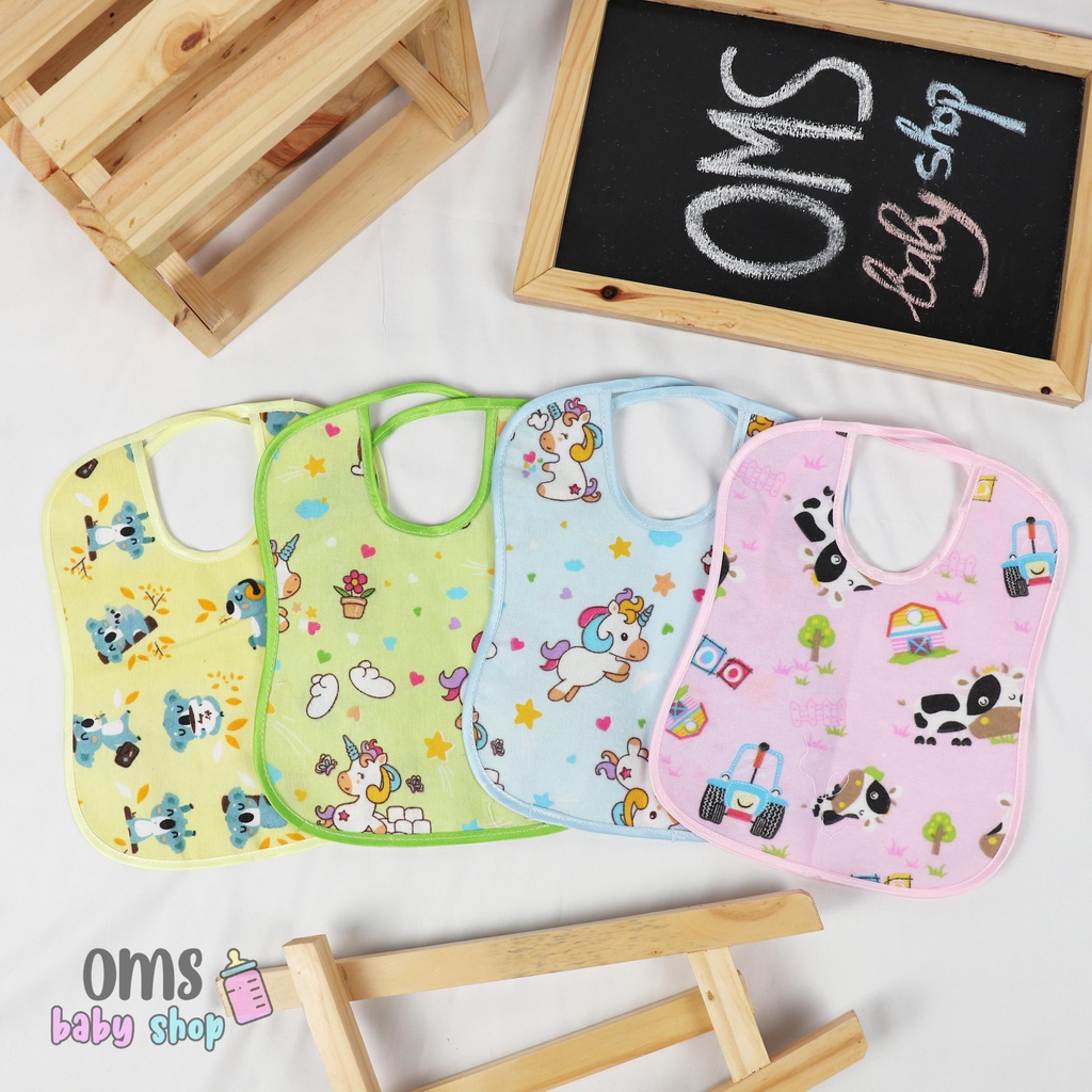 OMS BABYSHOP! celemek bayi (tatakan iler) baby bib bahan flanel / baby slabber TERMURAH