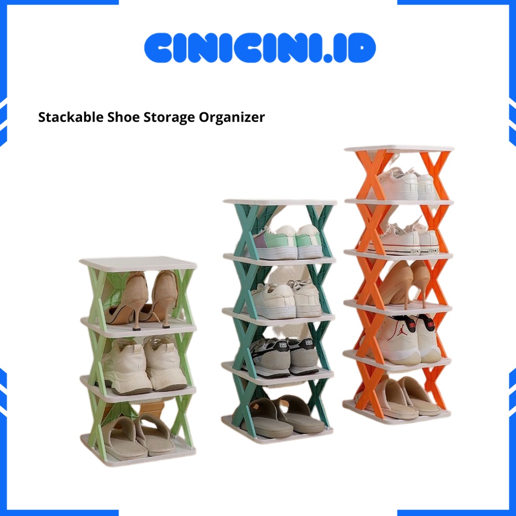 [ Cinicini ] Rak Sepatu Zigzag Susun Plastik Tempat Sandal Sepatu Rak Serbaguna