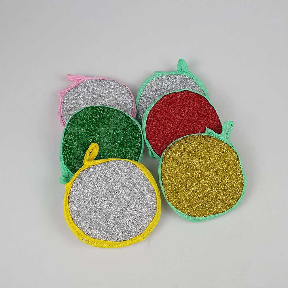 (BISA COD) FTIHSHP Golden Star Spons Cuci Piring Double Sides Cleaning Sponge 3PCS - XY-0186