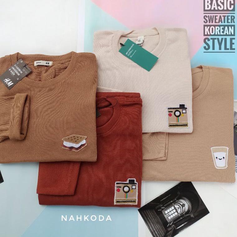 VIRAL KAOS RIB PREMIUM LENGAN PANJANG WANITA / KAOS PATCH BORDIR