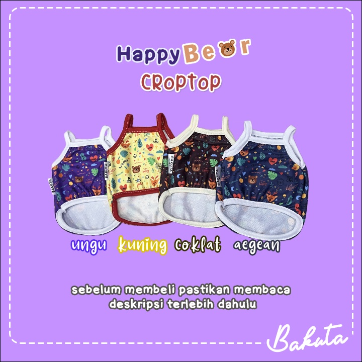 Baju Kucing Tank Edisi Croptop Happy Bear Lucu Untuk Kucing dan anjing / Baju Kucing Termurah Size S-XL / Baju Kucing Tangerang