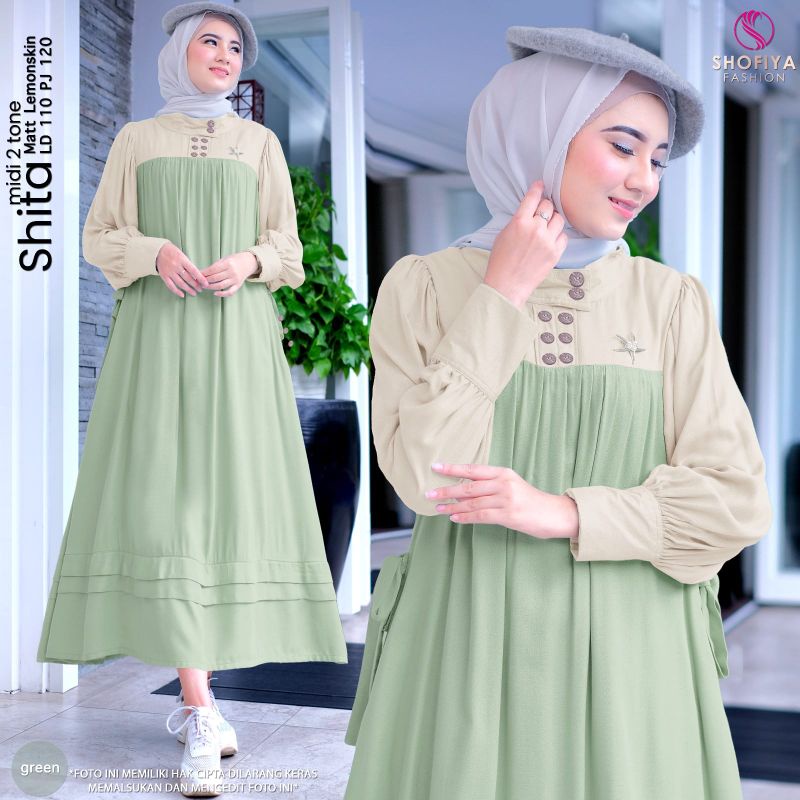 &quot;New ANABIA, PURNAMA&quot;,TYAS, SANDRA,SHITA &quot;Midi Dress Wanita Muslim by Ori Shofiya