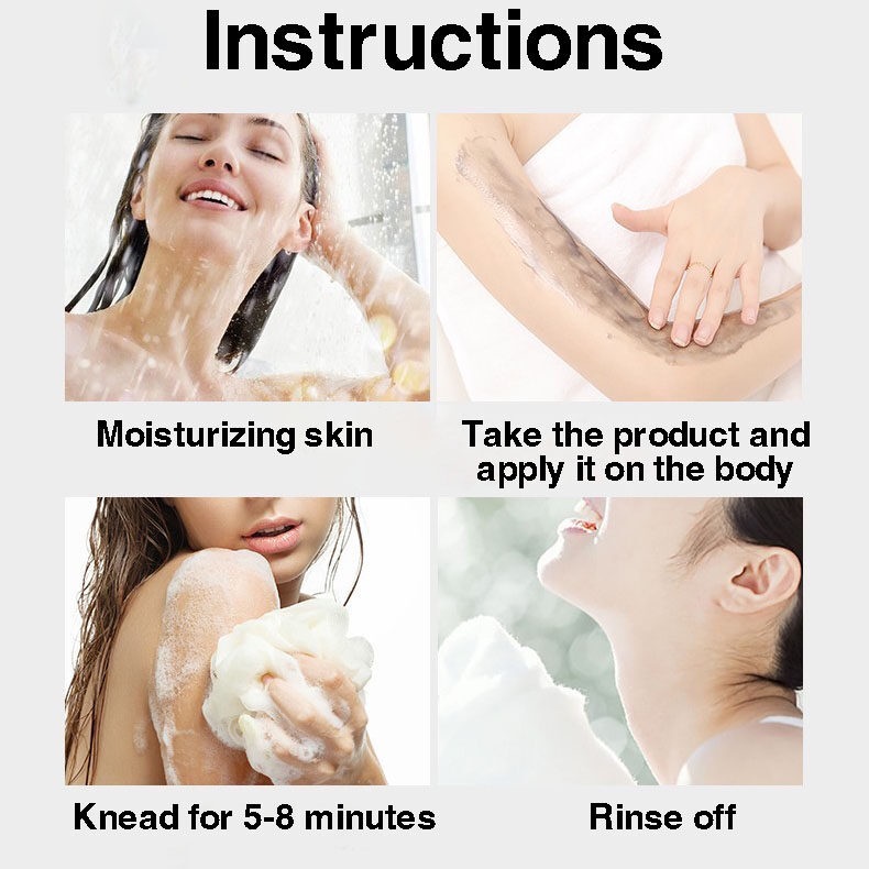 Sabun pemutih badan Lotion pemutih badan 250ml Whitening body lotion wash Sabun mandi pemutih Mandi lumpur vulkanik Pemutih tubuh Menolak untuk tan Kulit putih dan mulus【BPOM】