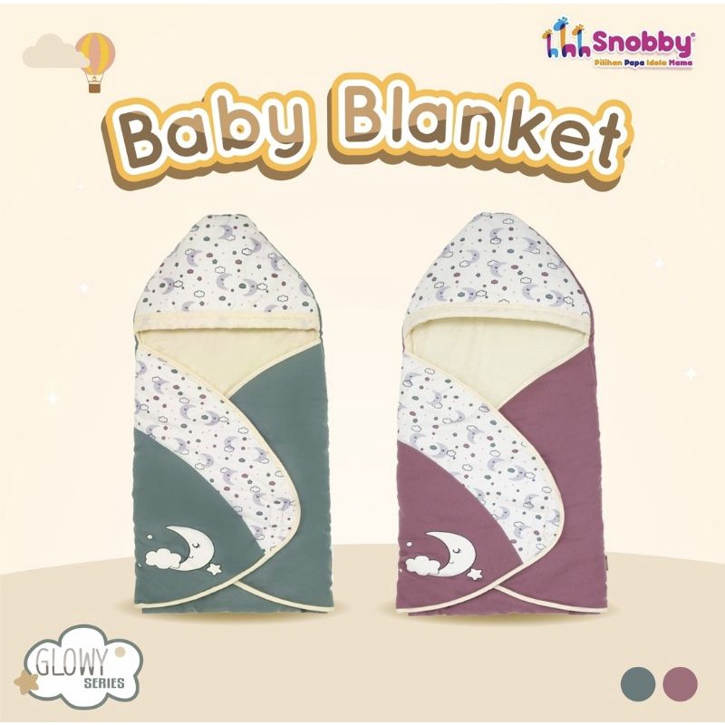 Snobby Baby Blanket Selimut Bayi Topi Lembut Motif Print Glowy Series - SBB 7231