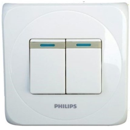 Saklar Seri Double PHILIPS  IB Inbow Dua Ganda 2 Gang 1 Way SNI PREMIUM