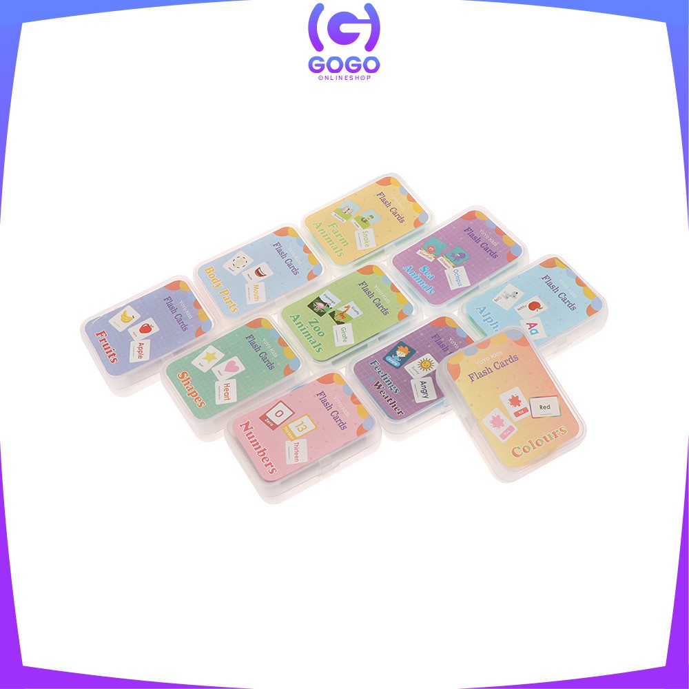 GOGO-M308 Flash Card Bahasa Inggris Mainan Edukasi Anak / Kartu Pintar Balita Belajar Abjad Buah Transportasi / English Early Education Card Kids Import