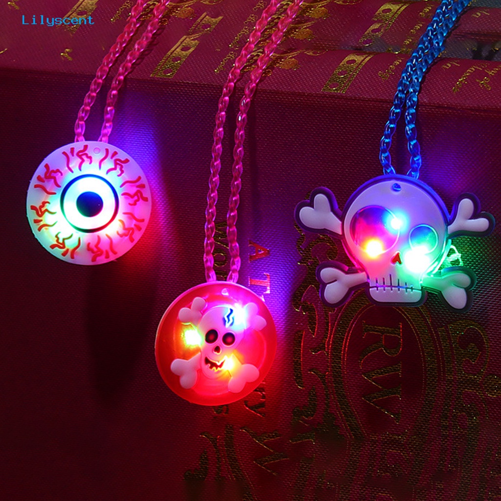 [LS] Liontin Luminous Nyaman Dipakai Saklar Simple Motif Labu Flash Keren LED Glowing Untuk Festival