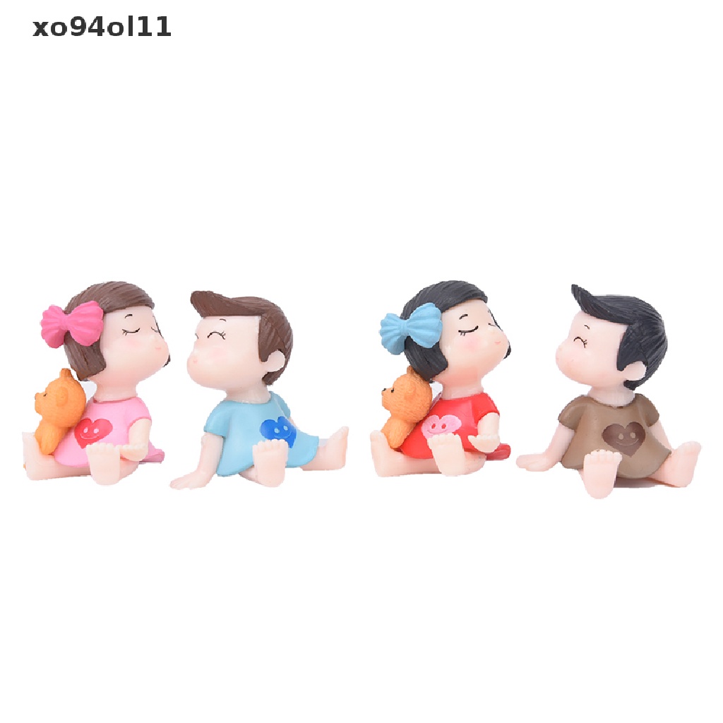 Xo 1set Sweety lovers couple Miniatur fairy garden Kerajinan resin Dekorasi Rumah OL