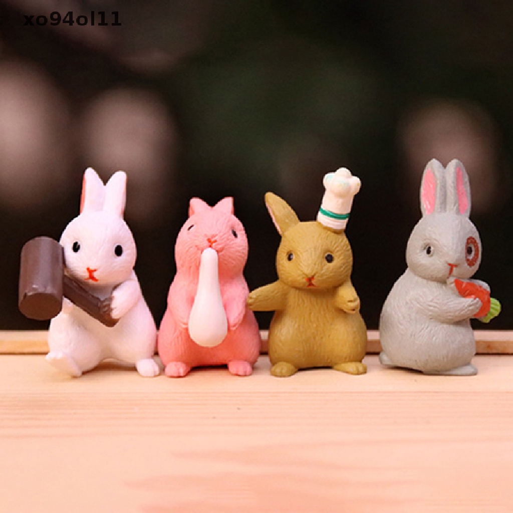 Xo Random Model Kelinci Kartun Hewan Patung Rumah Boneka Miniatur Desktop Craft OL
