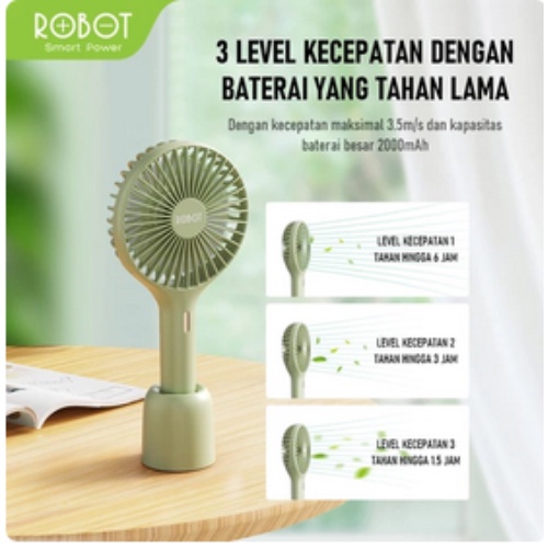 ROBOT Mini Fan RT-BF17 Original - Garansi Resmi 1 Tahun - Hijau