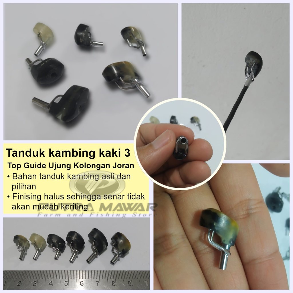 Marit Tanduk Kambing Kaki 3 Dengan Penyangga Size Ukuran 2.0-3.0mm Top Guide Ujung Kolongan Joran Pa
