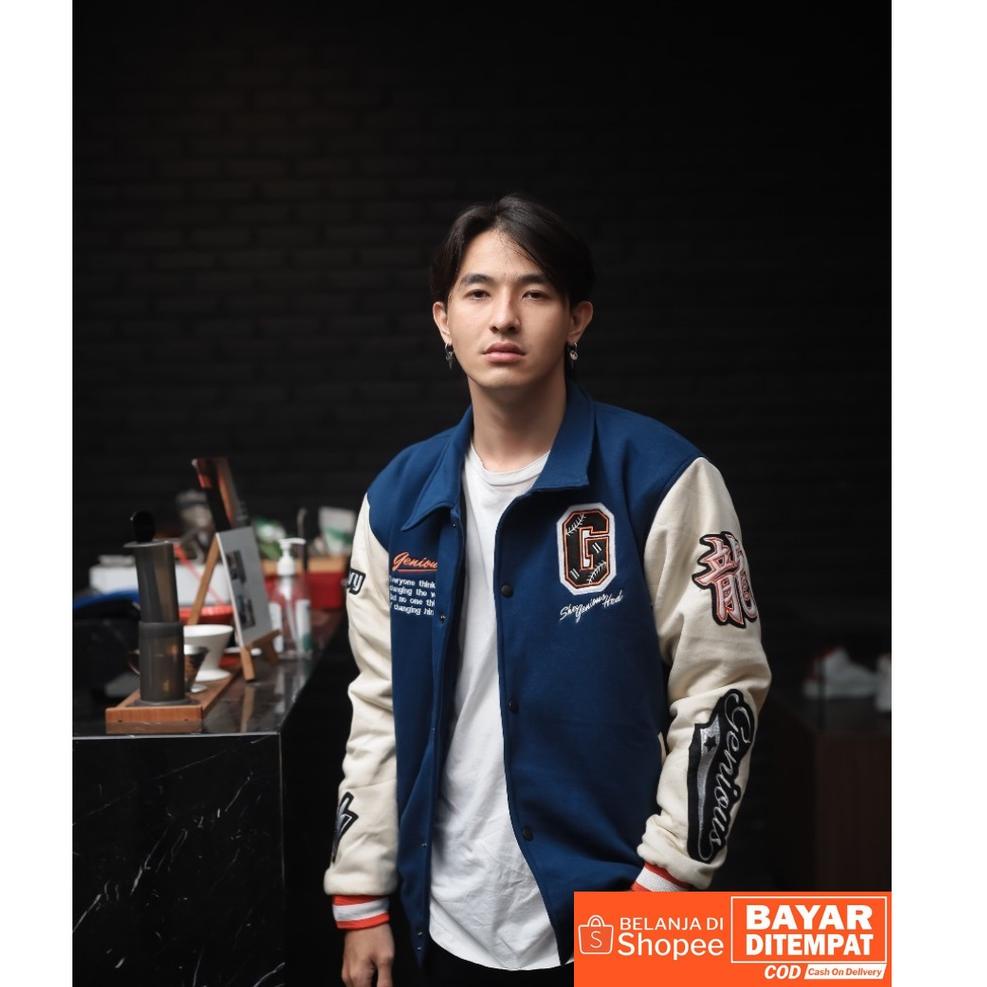 TERLARIS Varsity Jacket - Jaket Baseball Varsity Original Salvio Hexia - Jaket Varsity Cowok Cewek -