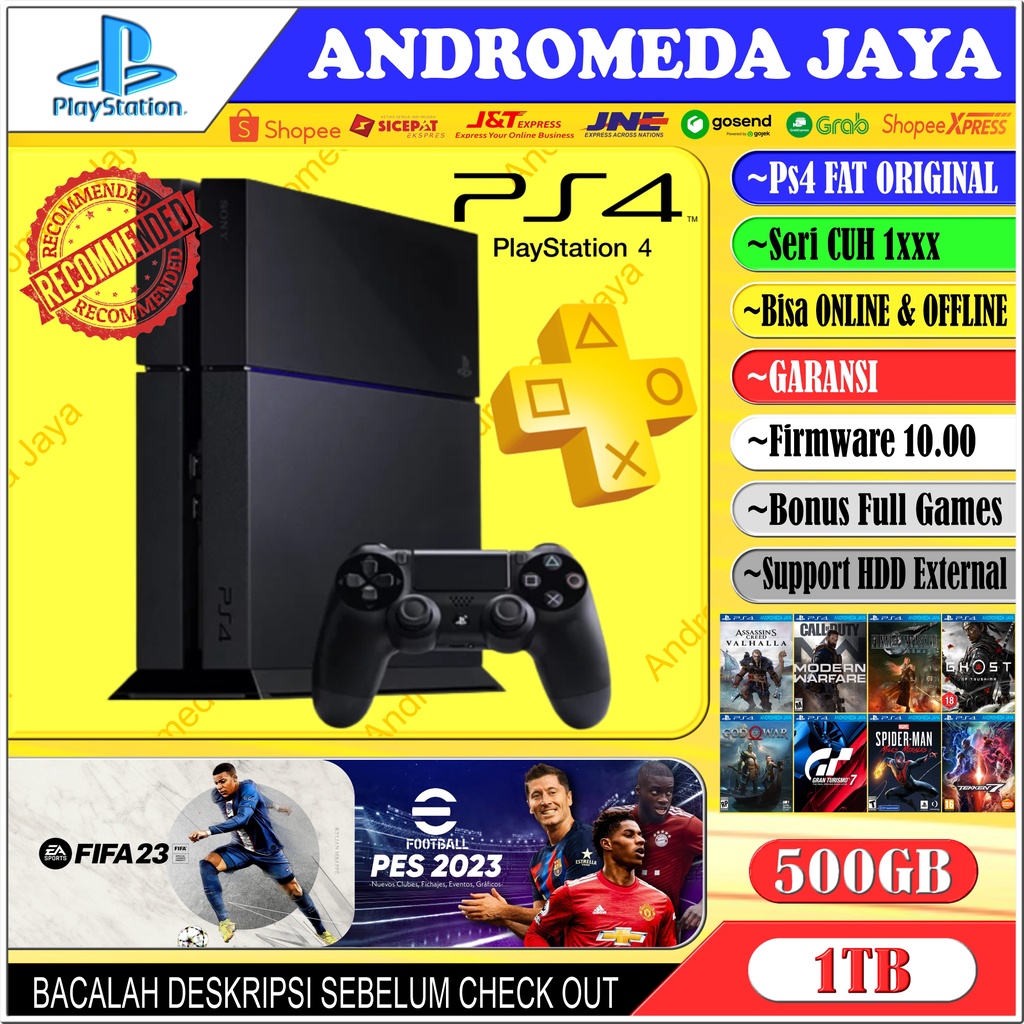 PS4 SONY PLAYSTATION 4 FAT SERI 1xxx ORIGINAL PS PLUS