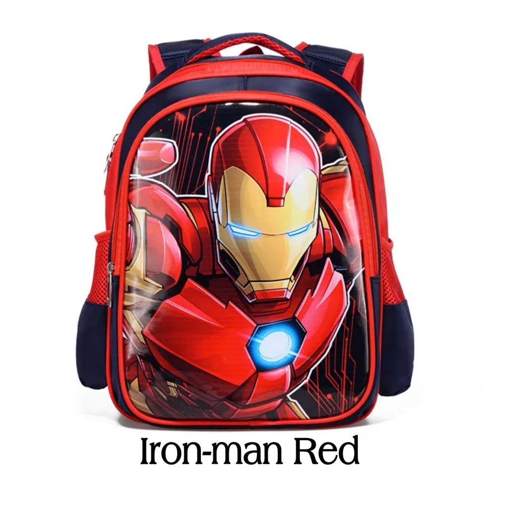 TERBARU RANSEL ANAK IRONMAN UKURAN 38X13X26 CM - TAS SEKOLAH TK-SD RANSEL ANAK LAKI-LAKI KARAKTER TAS MARVEL SUPERHERO IMPORT 3D EMBOSS BAHAN DINIR 300