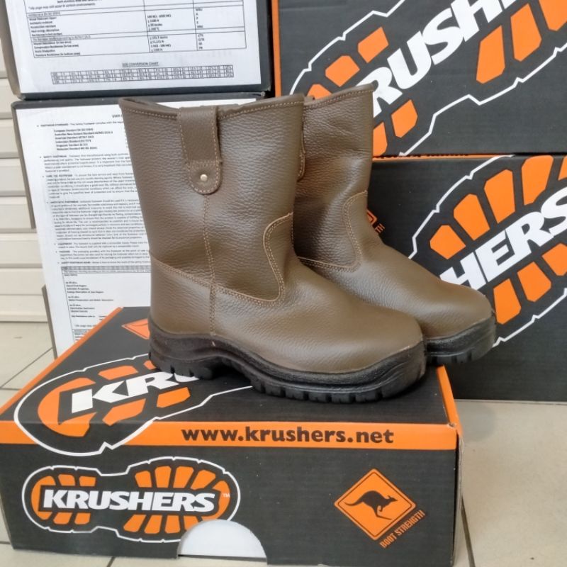 sepatu safety krusher texas/ safety shoes krusher brown, sepatu Texas brown