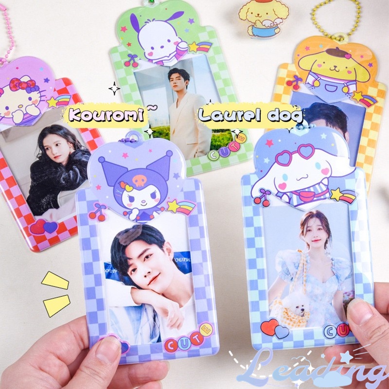 Tempat Kartu Nama Sanrio Transparan yang Lucu / Tempat Kartu Identitas / Penyimpanan Kartu Kecil-Le