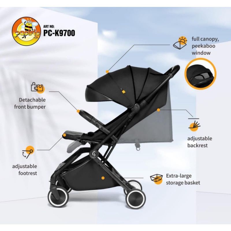 Pacific Stroller Alloy K9700 - Kereta Dorong Anak